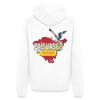 Baskenland Spanien Retro Region Landkarte Souvenir - Unisex Premium Bio Zip Hoodie - Weiß - Hinten - Thijin (182cm)