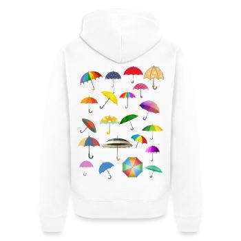 A pile full of colorful umbrellas - Unisex Premium Organic Zip Hoodie - white - Back - Thijin (182cm)