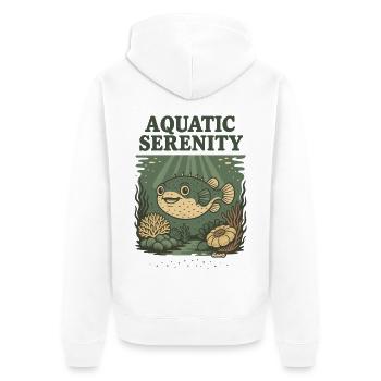 Poisson-globe aquatique Serenity - Veste à capuche bio Premium Unisexe - blanc - Dos - Thijin (182cm)
