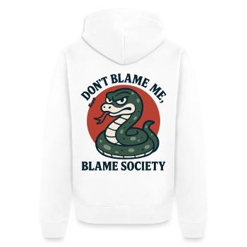 Don't Blame Me Snake - Unisex Premium Organic Zip Hoodie - white - Back - Thijin (182cm)