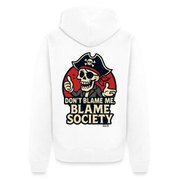 Pirate skull with saying - Unisex Premium Organic Zip Hoodie - white - Back - Thijin (182cm)