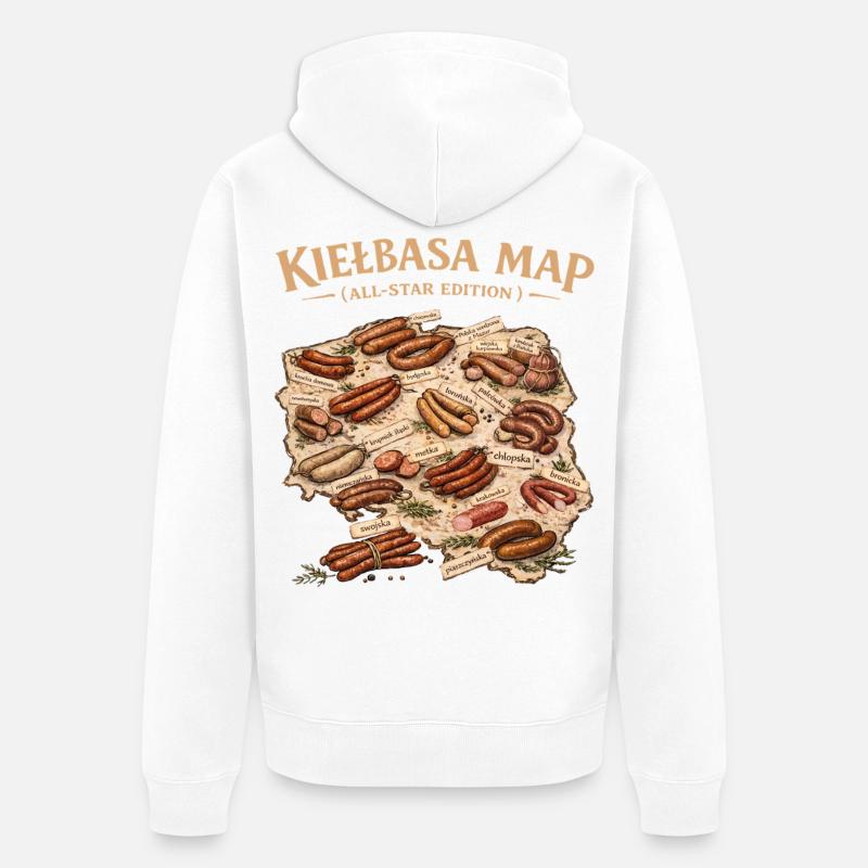 Kielbasa Map All Star Edition - Veste à capuche bio Premium Unisexe - blanc