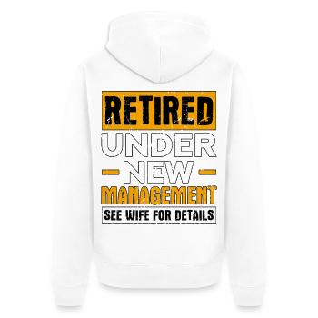 Ruhestand unter neuer Leitung Siehe Ehefrau - Unisex Premium Bio Zip Hoodie - Weiß - Hinten - Thijin (182cm)