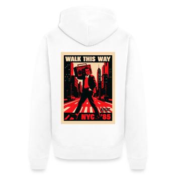 Marche rétro Boombox de NyC 85 - Veste à capuche bio Premium Unisexe - blanc - Dos - Thijin (182cm)