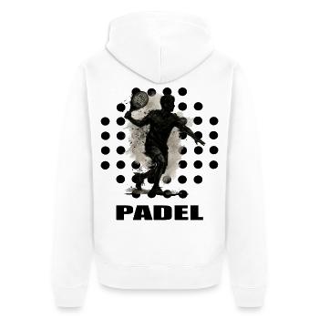 Padel - Unisex Premium Bio Zip Hoodie - Weiß - Hinten - Thijin (182cm)