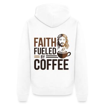 La foi alimentée par le café Jesus Kaffee - Veste à capuche bio Premium Unisexe - blanc - Dos - Thijin (182cm)
