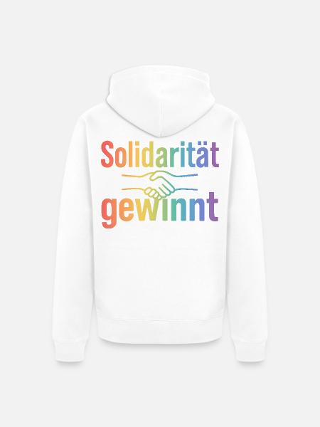 Solidarität Geschenk für Damen & Herren - Unisex Premium Bio Zip Hoodie - Weiß