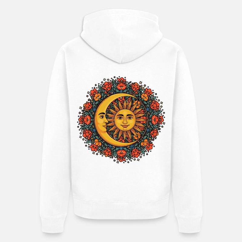 Litha Pagan Solstice d’été Midsommar - Veste à capuche bio Premium Unisexe - blanc