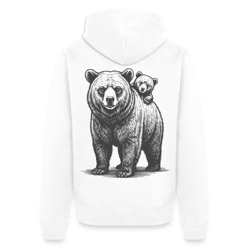 Bears Dad Baby Bear Young Father Child Son Daughter - Unisex Premium Organic Zip Hoodie - white - Back - Thijin (182cm)