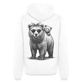 Two Bears Mom Bear Young Mother Love Child Baby - Unisex Premium Organic Zip Hoodie - white - Back - Thijin (182cm)