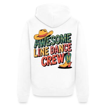 Awesome Line Dance Crew - Unisex Premium Bio Zip Hoodie - Weiß - Hinten - Thijin (182cm)