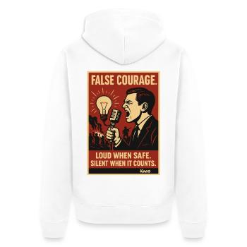 False Courage Protestplakat - Unisex Premium Bio Zip Hoodie - Weiß - Hinten - Thijin (182cm)