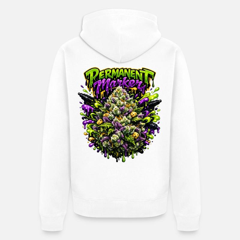 Graffiti au marqueur permanent - Veste à capuche bio Premium Unisexe - blanc