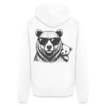 Le père de l’ours avec le bébé - Veste à capuche bio Premium Unisexe - blanc - Dos - Thijin (182cm)
