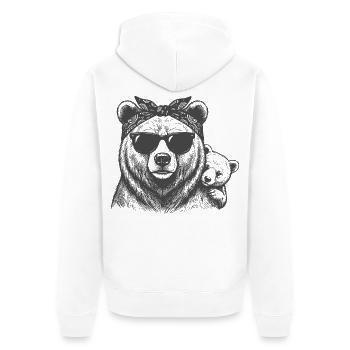 Maman Ours et Bébé - Veste à capuche bio Premium Unisexe - blanc - Dos - Thijin (182cm)
