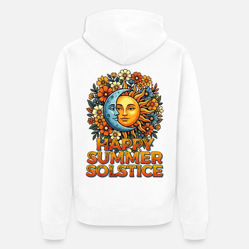 Litha Pagan Solstice d’été Midsommar - Veste à capuche bio Premium Unisexe - blanc