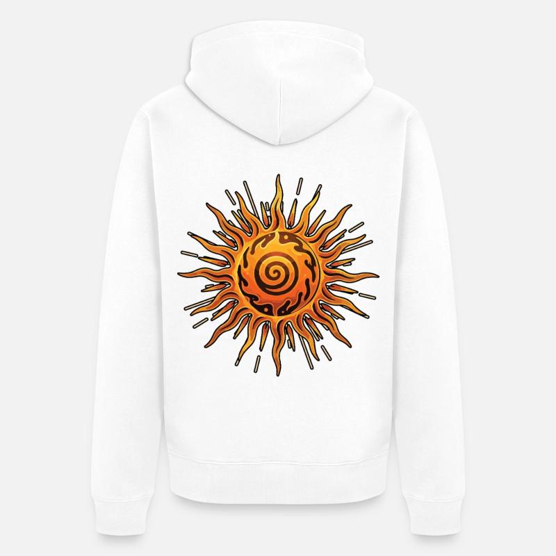 Litha Pagan Solstice d’été Midsommar - Veste à capuche bio Premium Unisexe - blanc