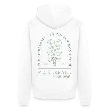 Pickleball moms club fun mom mother - Unisex Premium Organic Zip Hoodie - white - Back - Thijin (182cm)