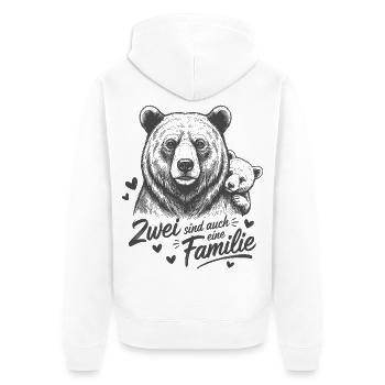 Ours papa et bébé – deux sont aussi une famille - Veste à capuche bio Premium Unisexe - blanc - Dos - Thijin (182cm)