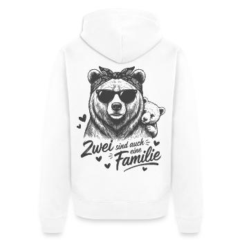 Mama Bear & Child Baby – Two Are a Family Too - Unisex Premium Organic Zip Hoodie - white - Back - Thijin (182cm)
