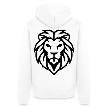 Lion orange Netherlands - Unisex Premium Organic Zip Hoodie - white - Back - Thijin (182cm)
