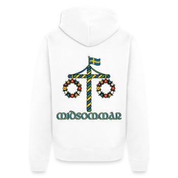 Litha Pagan Summer Solstice Midsummer Midsommar - Unisex Premium Organic Zip Hoodie - white - Back - Thijin (182cm)