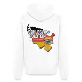 Schleswig-Holstein Deutschland Bundesland Souvenir - Unisex Premium Bio Zip Hoodie - Weiß - Hinten - Thijin (182cm)