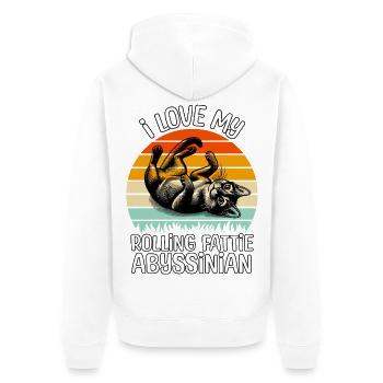 Funny Abyssinian Cat - Unisex Premium Organic Zip Hoodie - white - Back - Thijin (182cm)