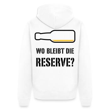 Wo Bleibt Die Reserve? (Bier / Bierchen / POS 2C) - Unisex Premium Bio Zip Hoodie - Weiß - Hinten - Thijin (182cm)
