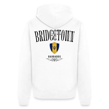 Bridgetown Souvenir, Bridgetown Elegant Design - Unisex Premium Organic Zip Hoodie - white - Back - Thijin (182cm)