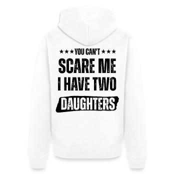 Du kannst mir keine Angst machen, ich habe zwei Töchter - Unisex Premium Bio Zip Hoodie - Weiß - Hinten - Thijin (182cm)