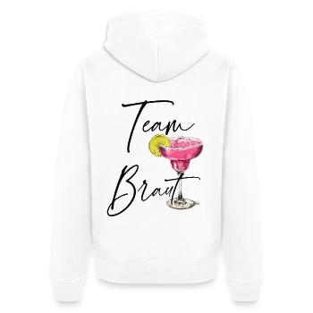 TEAM BRAUT! Cocktail & Fun - Unisex Premium Organic Zip Hoodie - white - Back - Thijin (182cm)