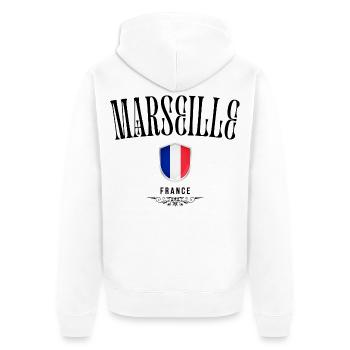 Marseille souvenir, elegant design Marseille - Unisex Premium Organic Zip Hoodie - white - Back - Thijin (182cm)