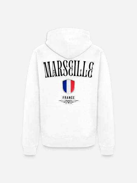 Marseille souvenir, elegant design Marseille - Unisex Premium Organic Zip Hoodie - white