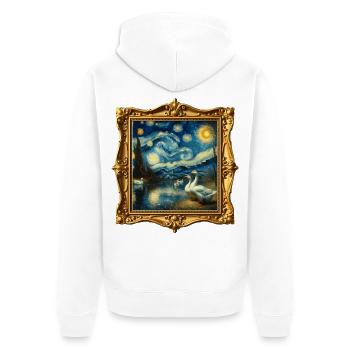 Nuit étoilée d’Emdengans - Veste à capuche bio Premium Unisexe - blanc - Dos - Thijin (182cm)