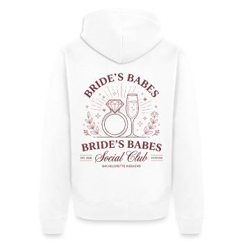 Cadeau de l’enterrement de vie de garçon de l’équipe de mariée avec chemise de célibataire - Veste à capuche bio Premium Unisexe - blanc - Dos - Thijin (182cm)
