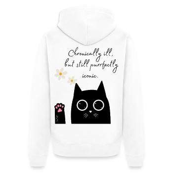 Chat iconique chronique - Veste à capuche bio Premium Unisexe - blanc - Dos - Thijin (182cm)