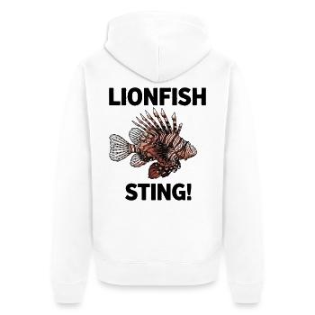 Lionfish Danger Sting Flying Lionfish Black - Unisex Premium Organic Zip Hoodie - white - Back - Thijin (182cm)