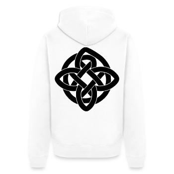 Celtic Symbol T-Shirt – Celtic Knot Infinity - Unisex Premium Bio Zip Hoodie - Weiß - Hinten - Thijin (182cm)