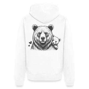 Père ours et bébé - Veste à capuche bio Premium Unisexe - blanc - Dos - Thijin (182cm)