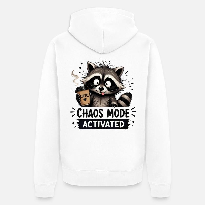 Mode Chaos activé - Veste à capuche bio Premium Unisexe - blanc