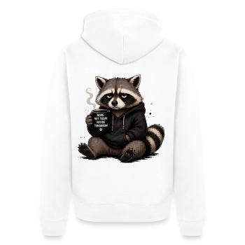 Thème du Sweat à Capuche Raccoon - Veste à capuche bio Premium Unisexe - blanc - Dos - Thijin (182cm)