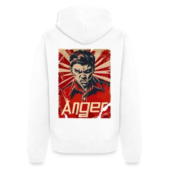 Wut-Porträt Retro-Wut - Unisex Premium Bio Zip Hoodie - Weiß - Hinten - Thijin (182cm)