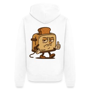 Grummeliger Toast-Held - Unisex Premium Bio Zip Hoodie - Weiß - Hinten - Thijin (182cm)