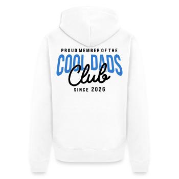 Membre du club Dads Cool depuis 2026 Dad Gift - Veste à capuche bio Premium Unisexe - blanc - Dos - Thijin (182cm)