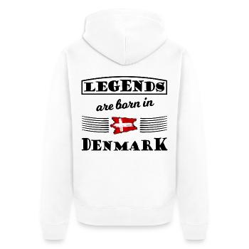 Rotbrush Kreuzflagge Dänemark - Unisex Premium Bio Zip Hoodie - Weiß - Hinten - Thijin (182cm)