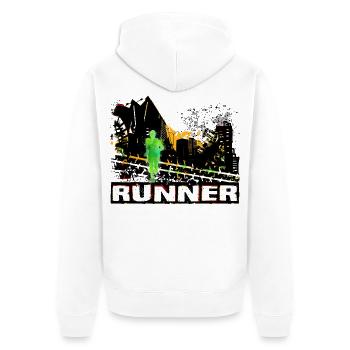 Coureur - Veste à capuche bio Premium Unisexe - blanc - Dos - Thijin (182cm)