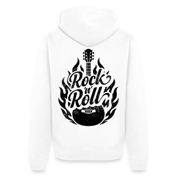 Rock and Roll - Unisex Premium Organic Zip Hoodie - white - Back - Thijin (182cm)