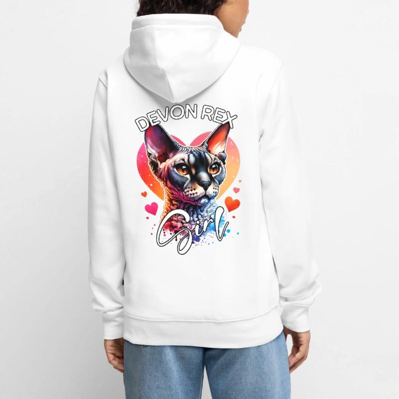 Devon Rex Mädchen Devon Rex Unisex Premium Bio Zip Hoodie