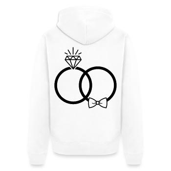 Wedding rings - Unisex Premium Organic Zip Hoodie - white - Back - Thijin (182cm)